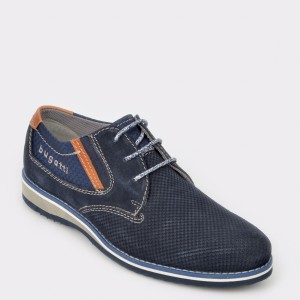 Pantofi BUGATTI bleumarin, 68404, din piele intoarsa