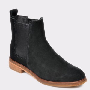 Ghete CLARKS negre, Clarkdale Arlo, din piele intoarsa