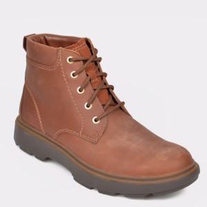 Ghete CLARKS maro, Dempsey Mid, din piele naturala