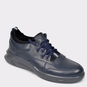 Pantofi OTTER bleumarin, 2801, din piele naturala