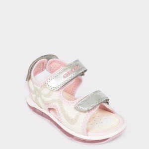 Sandale pentru copii GEOX roz, B920Ea, din piele ecologica