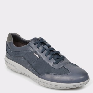 Pantofi GEOX bleumarin, U924Aa, din piele naturala si material textil
