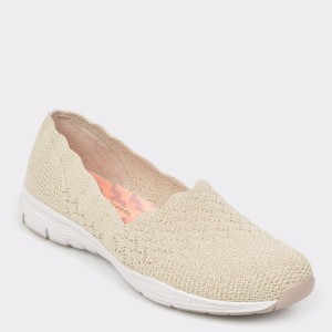 Espadrile SKECHERS crem, 49481, din material textil