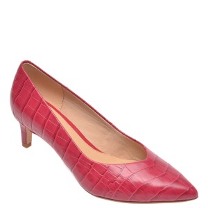 Pantofi CLARKS fucsia, Laina55 Court, din piele naturala