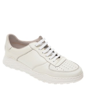 Pantofi OTTER albi, S136, din piele naturala