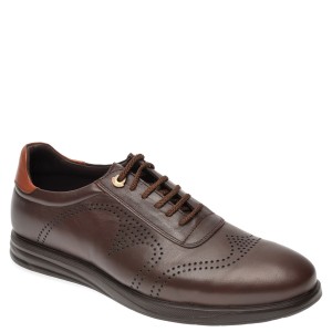 Pantofi OTTER maro, E881, din piele naturala