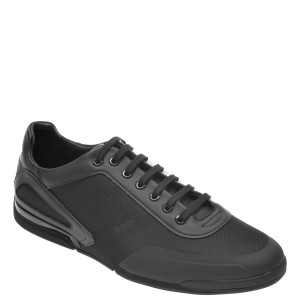 Pantofi sport HUGO BOSS negri, 8234, din material textil si piele ecologica