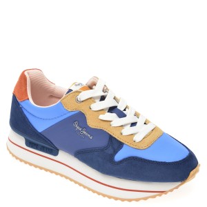 Pantofi sport PEPE JEANS albastri, LS30991, din material textil si piele intoarsa