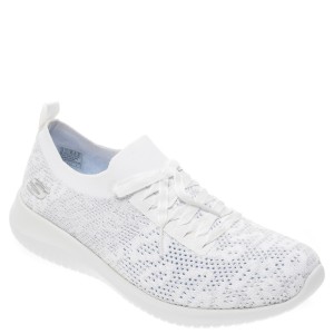 Pantofi sport SKECHERS albi, Ultra Flex, din material textil