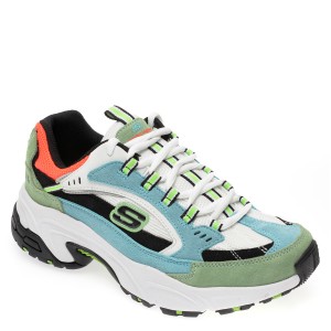 Pantofi sport SKECHERS multicolori, Stamina Sugar Rocks, din material textil si piele intoarsa