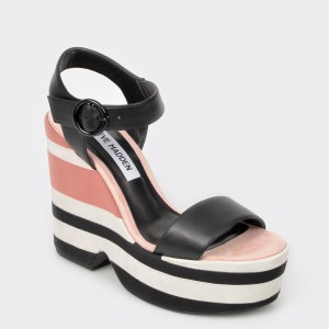 Sandale STEVE MADDEN negre, Giga, din piele ecologica