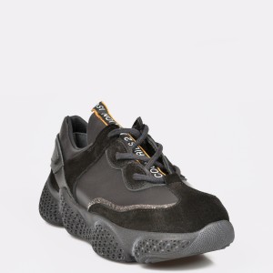 Pantofi sport FLAVIA PASSINI negri, Cb3100, din piele naturala