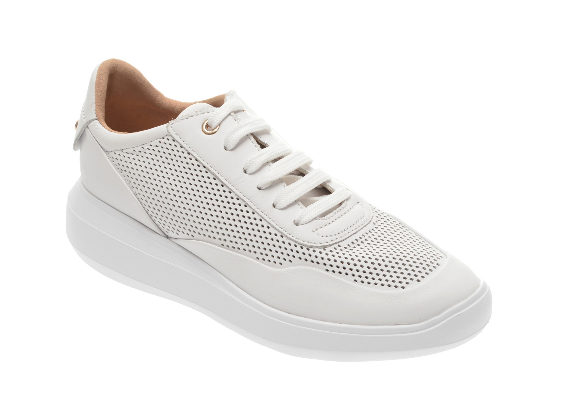 Pantofi sport GEOX albi, D84APA, din piele naturala