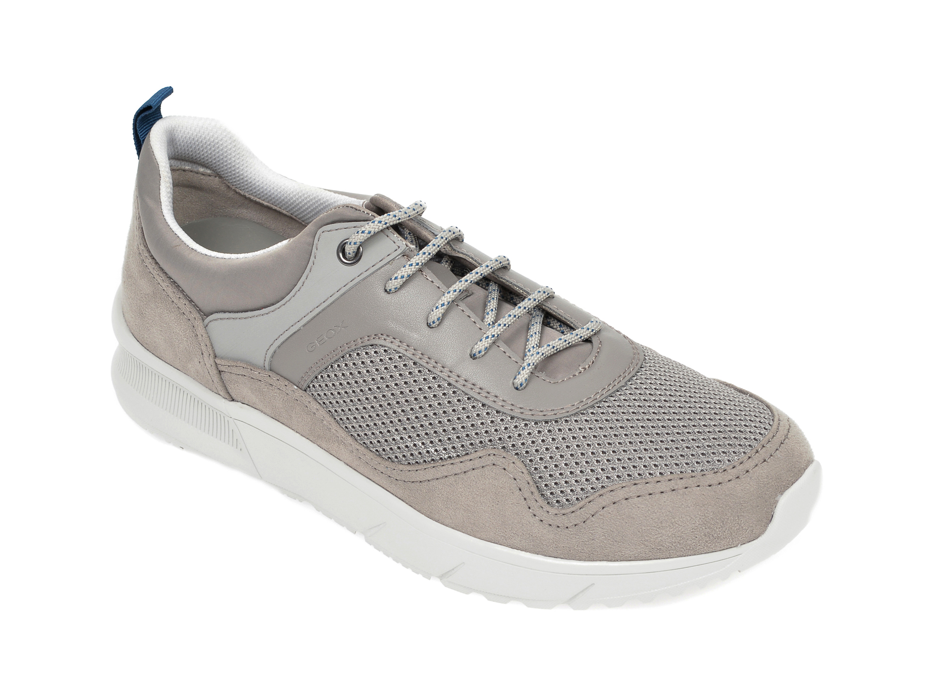 Pantofi sport GEOX gri, U029UB, din material textil si piele ecologica