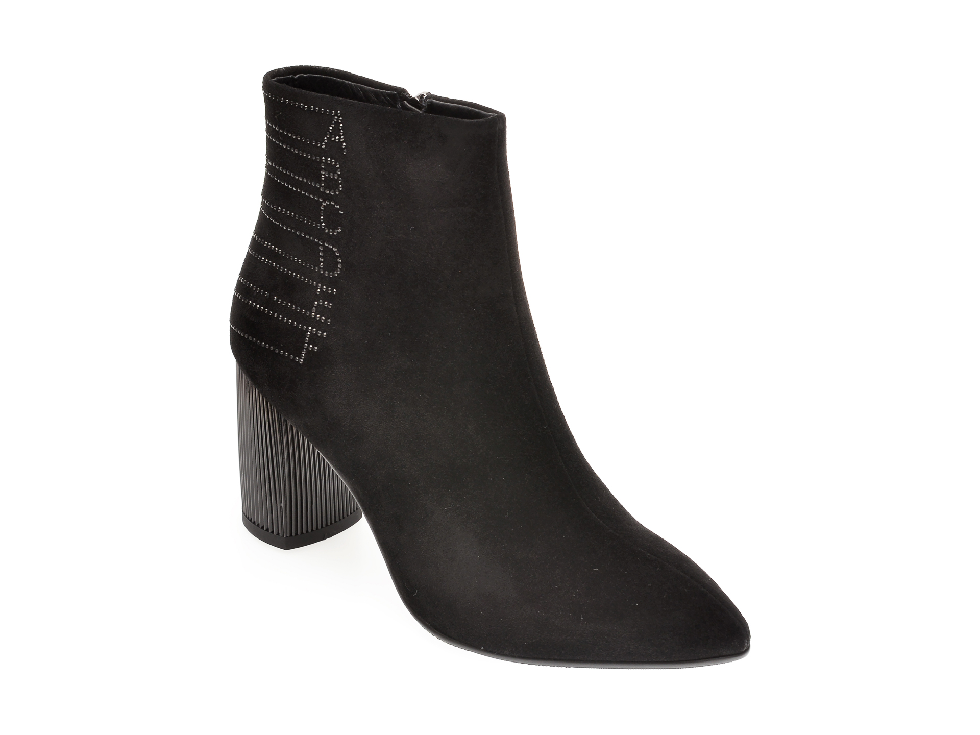 Botine EPICA negre, H610220, din piele intoarsa