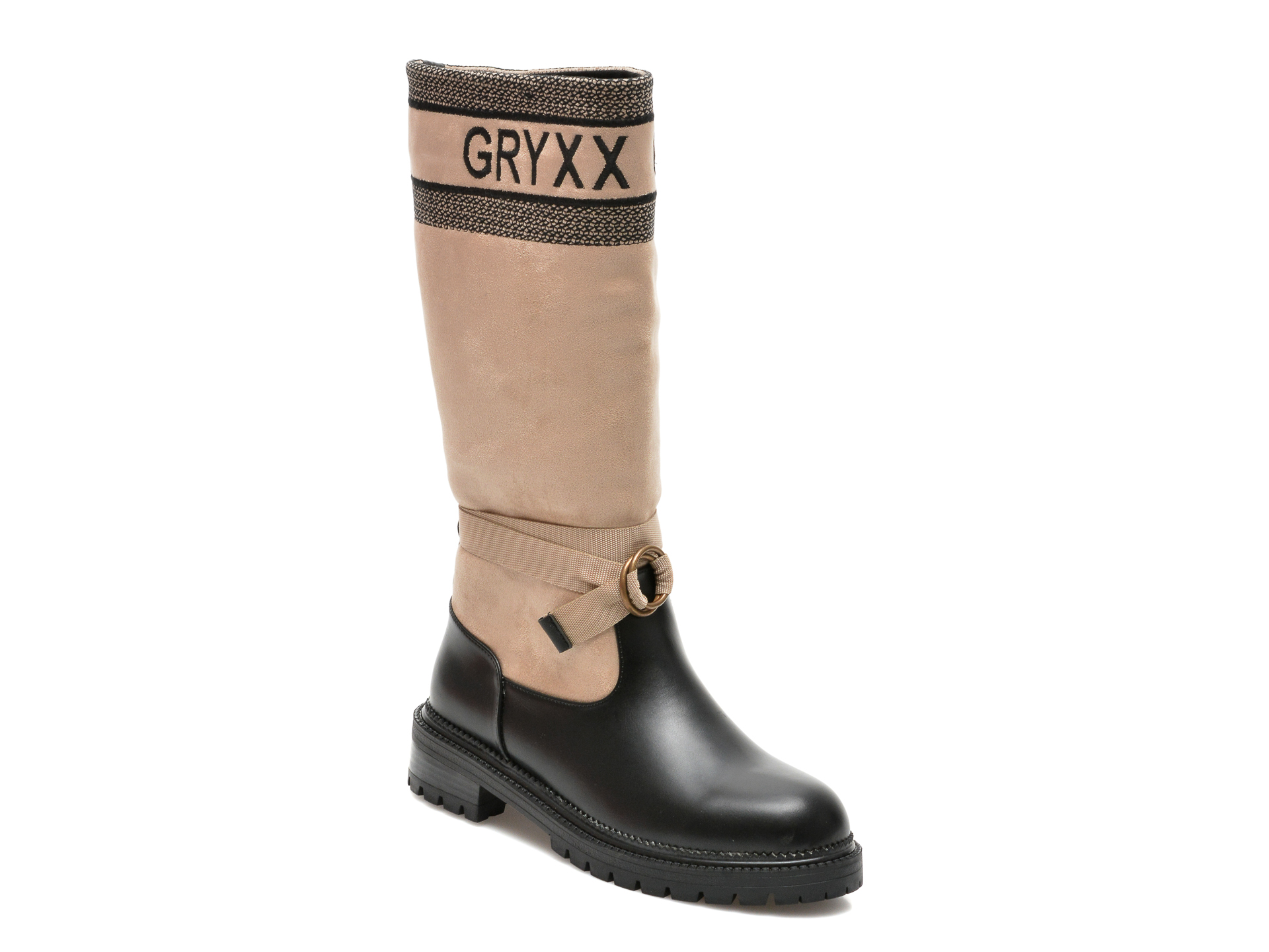 Cizme GRYXX negre, 7495B51, din material textil si piele ecologica GRYXX imagine reduceri