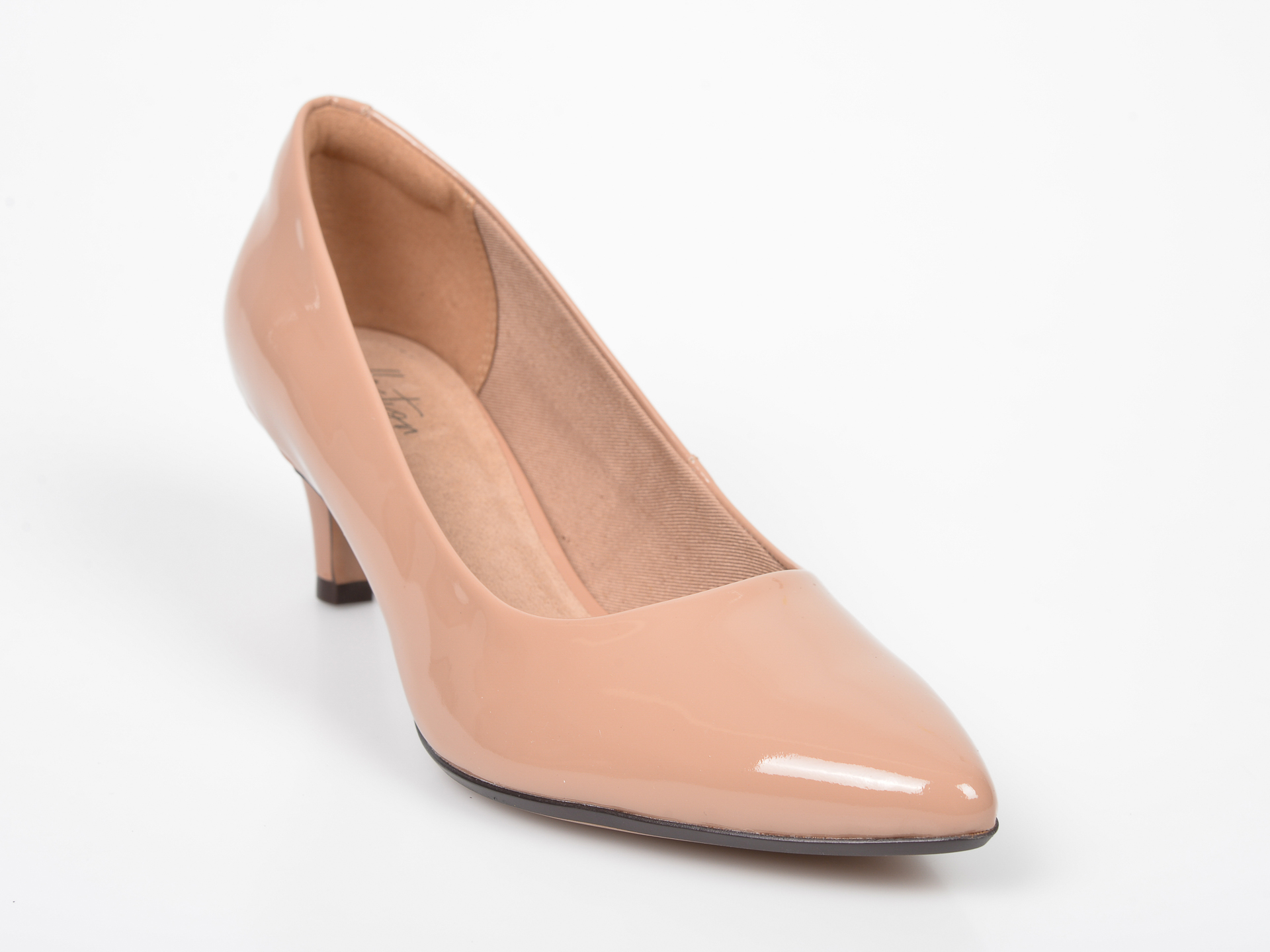 Pantofi CLARKS nude, Linvale Jerica, din piele naturala lacuita