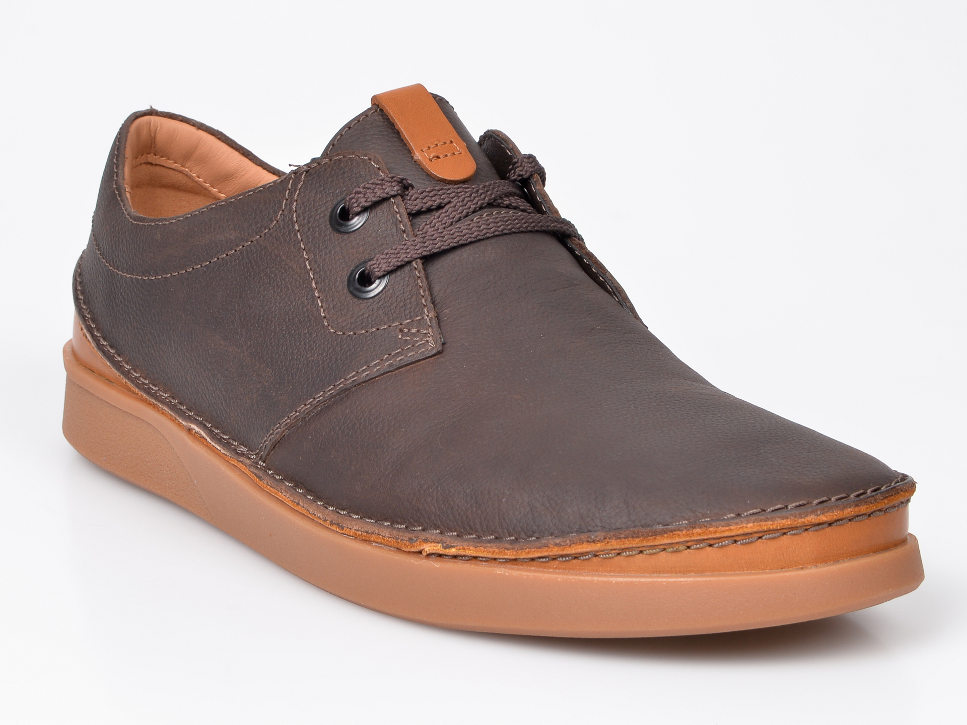 Pantofi CLARKS maro, Oakland Lace, din piele naturala