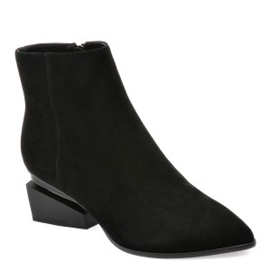 Botine casual EPICA negre, E193, din piele intoarsa, dama