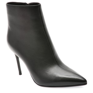 Botine elegante EPICA negre, E128, din piele naturala, dama