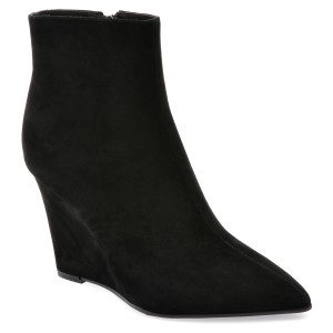 Botine elegante EPICA negre, E22370, din piele intoarsa, dama