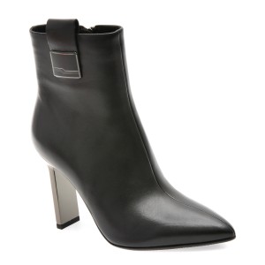 Botine elegante EPICA negre, E228, din piele naturala, dama