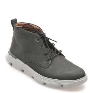 Ghete casual SKECHERS negre, 204903, din piele naturala, barbat