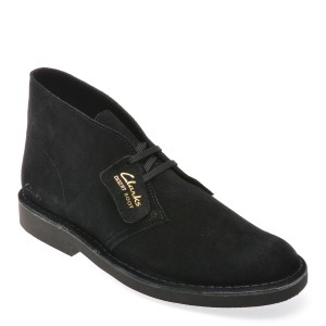 Ghete elegante CLARKS negre, DESBTEV, din piele intoarsa, barbat