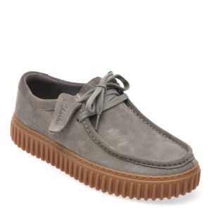 Mocasini casual CLARKS gri, TORHLO, din piele intoarsa, barbat