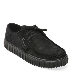 Mocasini casual CLARKS negri, TORHLO, din piele intoarsa, barbat