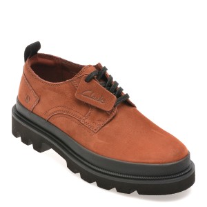 Pantofi casual CLARKS visinii, BADELAC, din nabuc, barbat