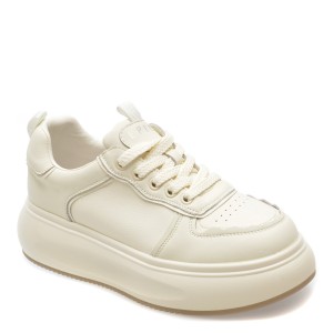 Pantofi casual EPICA albi, 230919, din piele naturala, dama