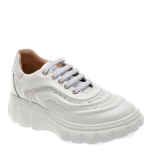 Pantofi casual EPICA albi, 49753, din piele naturala, dama
