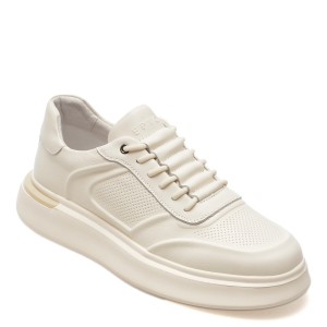 Pantofi casual EPICA albi, D3513, din piele naturala, barbat