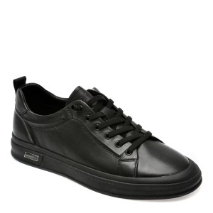 Pantofi casual EPICA negri, 37101, din piele naturala, barbat