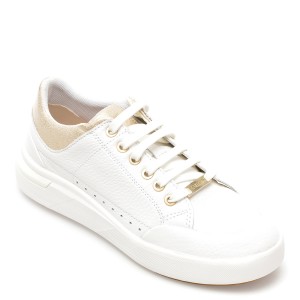 Pantofi casual GEOX albi, D36QFA, din piele naturala, dama