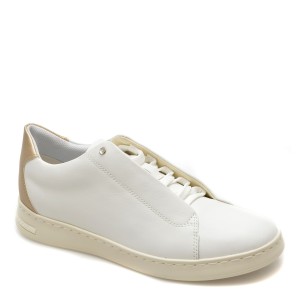 Pantofi casual GEOX albi, D451BA, din piele naturala, dama