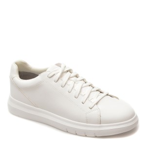 Pantofi casual GEOX albi, U45B3A, din piele ecologica, barbat