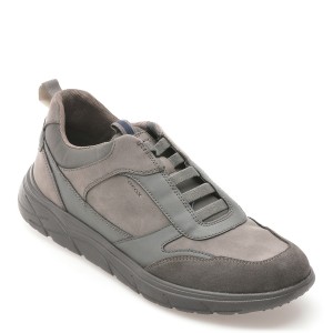 Pantofi casual GEOX gri, U46E1B, din piele ecologica, barbat