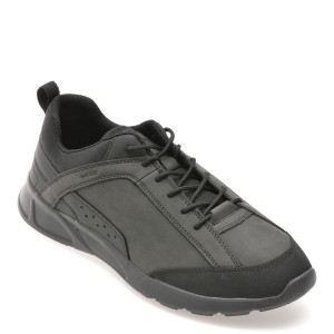 Pantofi casual GEOX negri, U45G7C, din piele ecologica, barbat