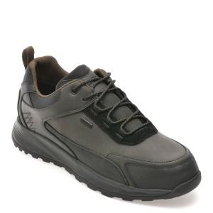 Pantofi casual GEOX negri, U46EZA, din piele ecologica, barbat