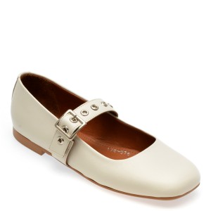 Pantofi casual IMAGE albi, 208178, din piele naturala, dama
