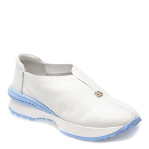 Pantofi casual IMAGE albi, 58908, din piele naturala, dama