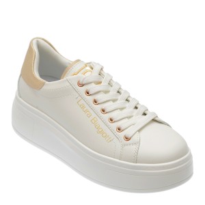 Pantofi casual LAURA BIAGIOTTI albi, 8432, din piele ecologica, dama