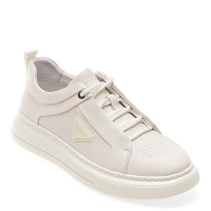 Pantofi casual OTTER albi, 30301, din piele naturala, barbat