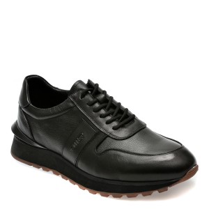 Pantofi casual OTTER negri, 11551, din piele naturala, barbat