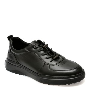 Pantofi casual OTTER negri, 223612, din piele naturala, barbat