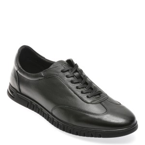 Pantofi casual OTTER negri, 33501, din piele naturala, barbat