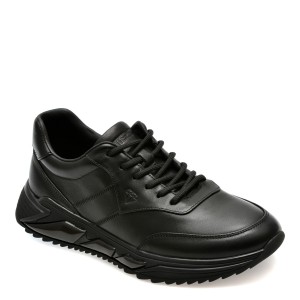 Pantofi casual OTTER negri, 8977, din piele naturala, barbat