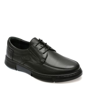Pantofi casual OTTER negri, SH8002, din piele naturala, barbat